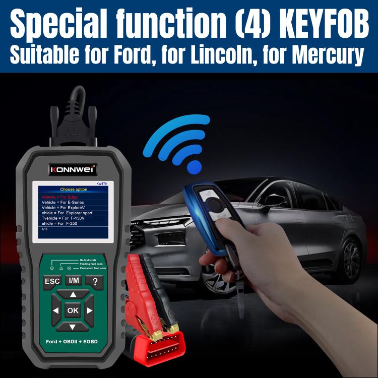 KONNWEI KW470 Escáner OBD2 Ford Pantalla Color 2.8 Pulgadas Moderno