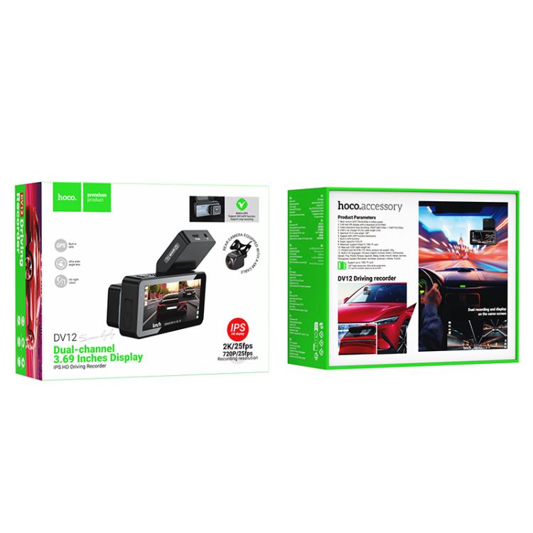 Hoco DV12 Dash Cam GPS 2K Cámara Trasera Para Vehículo