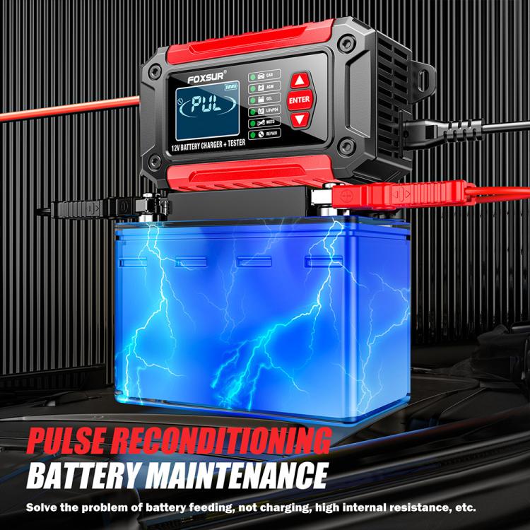 FOXSUR FTC-1206 Cargador Probador De Batería 12V 2 En 1