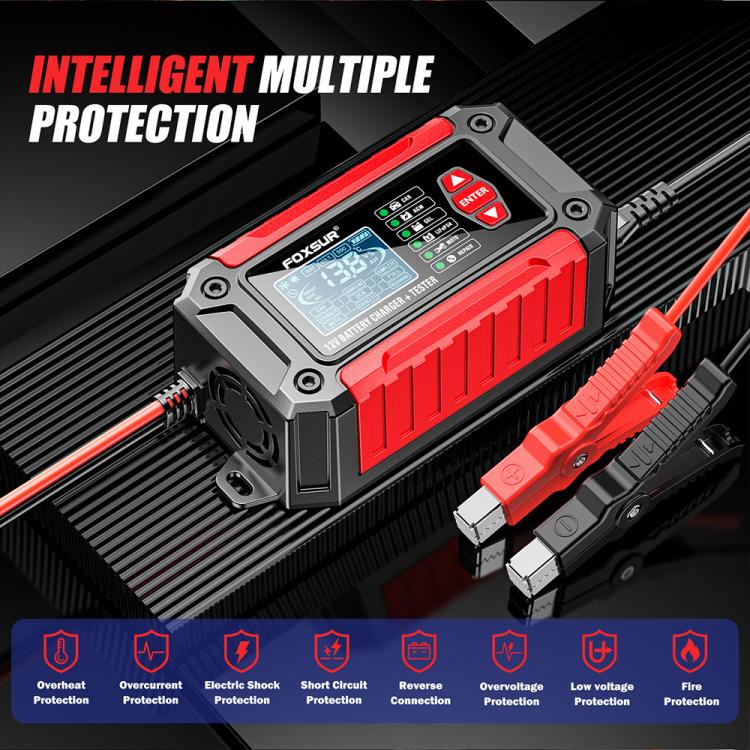 FOXSUR FTC-1206 Cargador Probador De Batería 12V 2 En 1