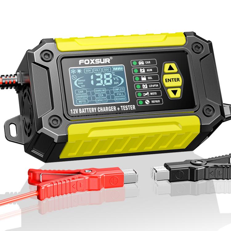 FOXSUR FTC-1206 Cargador Probador De Batería 12V 2 En 1