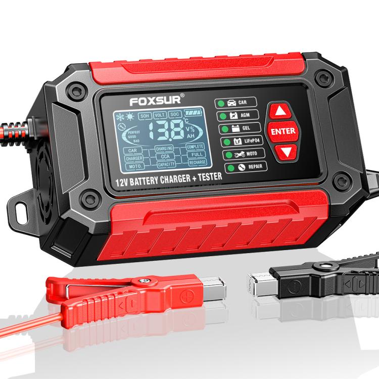 FOXSUR FTC-1206 Cargador Probador De Batería 12V 2 En 1