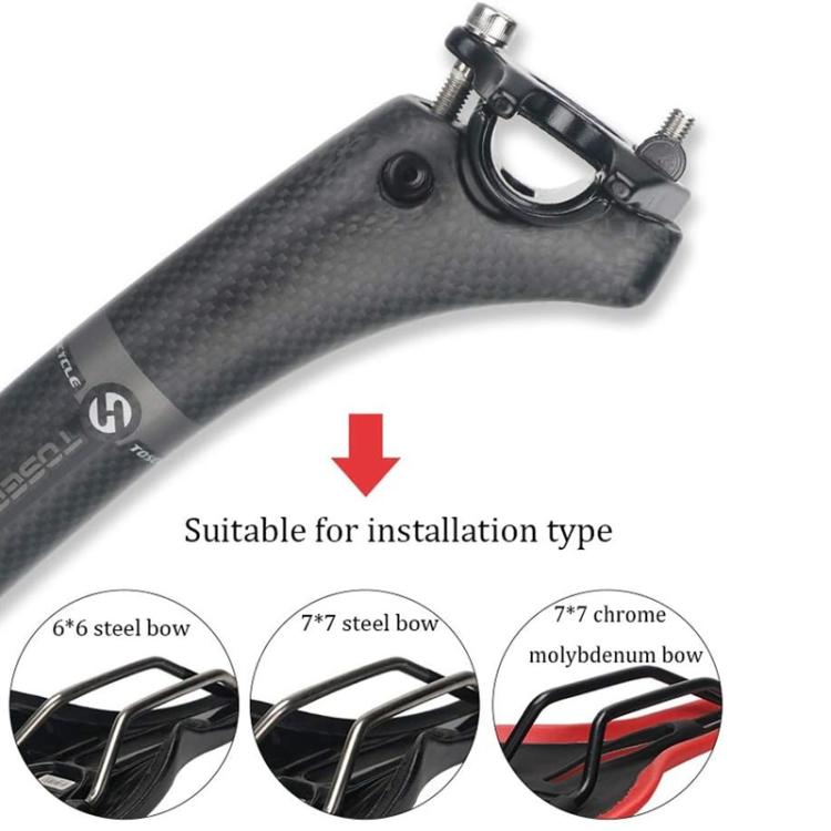 TOSEEK Tija Sillín Bicicleta Fibra Carbono Angulo Ajustable