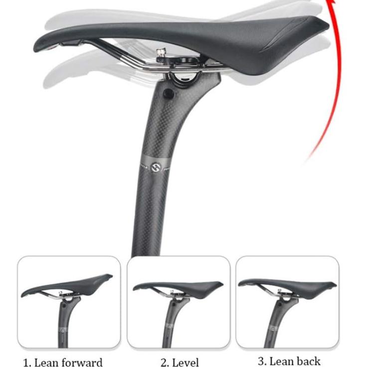 TOSEEK Tija Sillín Bicicleta Fibra Carbono Angulo Ajustable