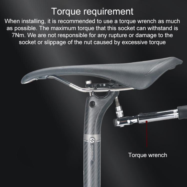 TOSEEK Tija Sillín Bicicleta Fibra Carbono Angulo Ajustable