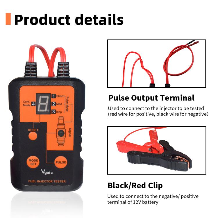 Vgate VT200 12V Car Injector Tester Cuatro Modos Pulso