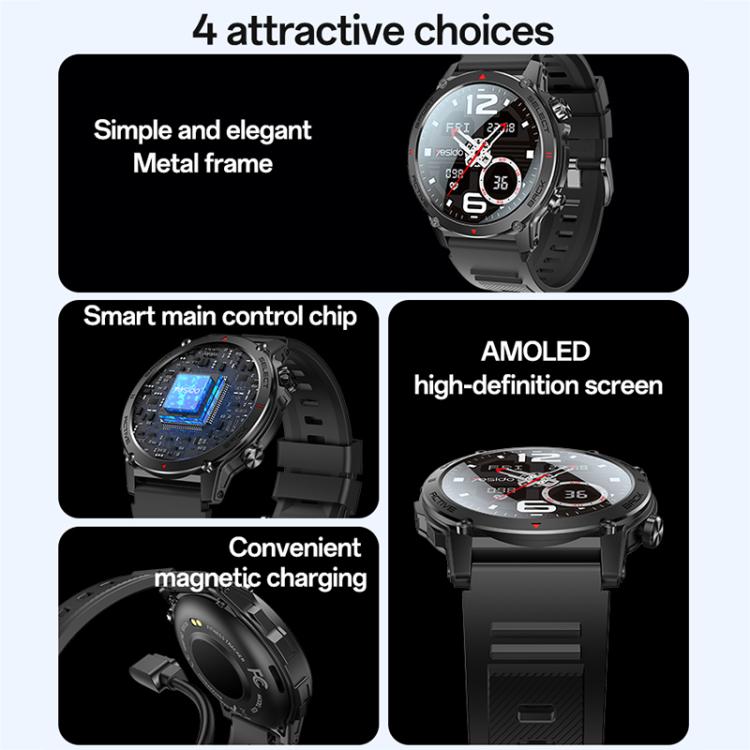 Yesido IO31 Reloj Inteligente Pantalla AMOLED de 1.43 Pulgadas Monitoreo de Salud Bluetooth