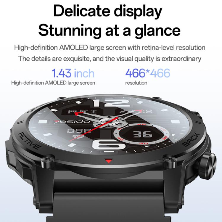 Yesido IO31 Reloj Inteligente Pantalla AMOLED de 1.43 Pulgadas Monitoreo de Salud Bluetooth