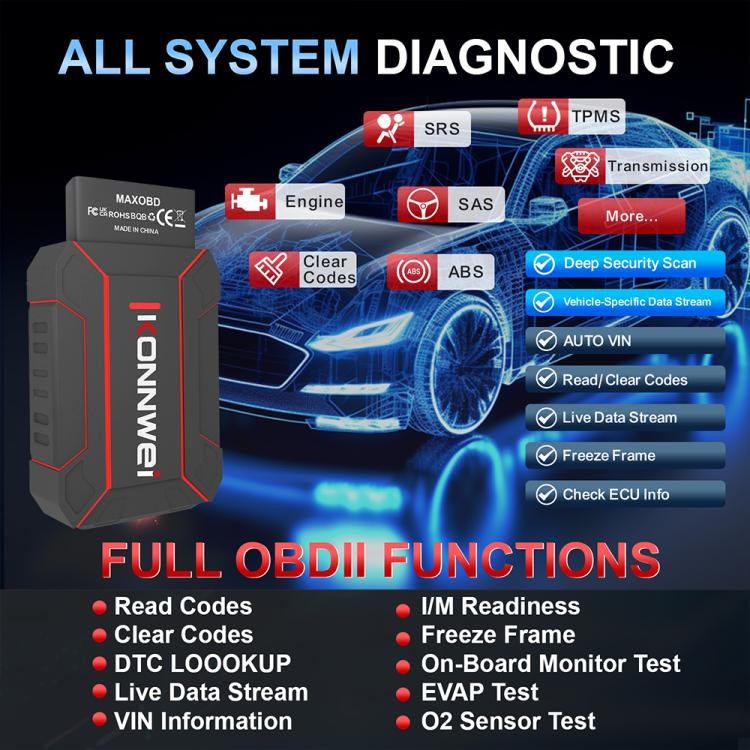 KONNWEI MAXOBD Full Car Scanner OBD2 Lectura De Códigos