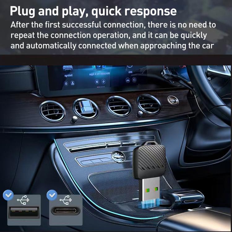 Adaptador Mini USB Smart Box Con Conexión Inalámbrica CarPlay y Android Auto Bluetooth 5.0