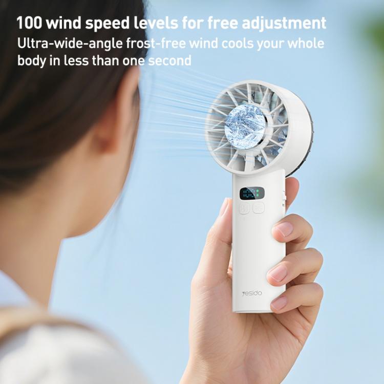 Yesido YF18 Ventilador Portátil Sin Escobillas 12W Batería 3600mAh 100 Velocidades LCD