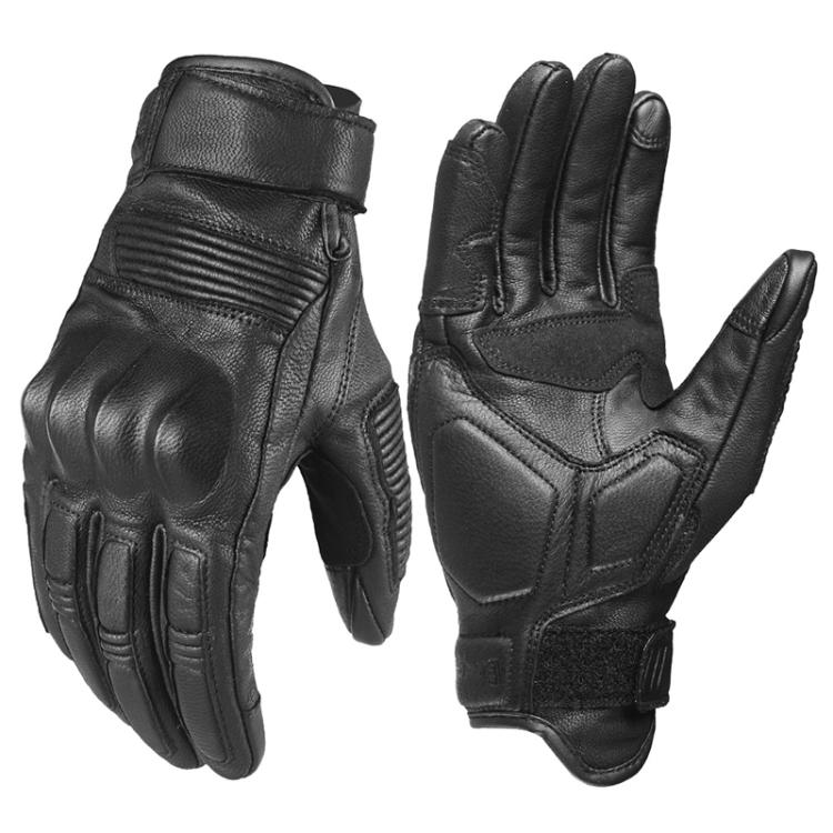 Ghost Racing GR-ST11 Guantes de Moto con Pantalla Táctil Cuero Retro