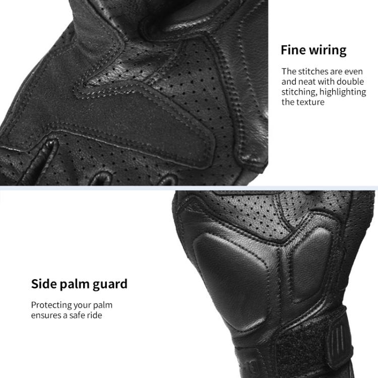 Ghost Racing GR-ST11 Guantes de Moto con Pantalla Táctil Cuero Retro