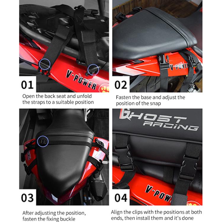 GHOST RACING GR CWB06 Bolsa Trasera Motocicleta Cuero PU