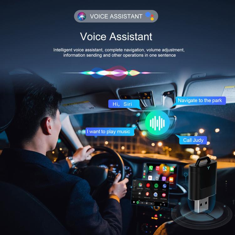 Adaptador Inalámbrico Carlink para CarPlay y Android Auto Conexión USB Compatible con la Mayoría de Vehículos
