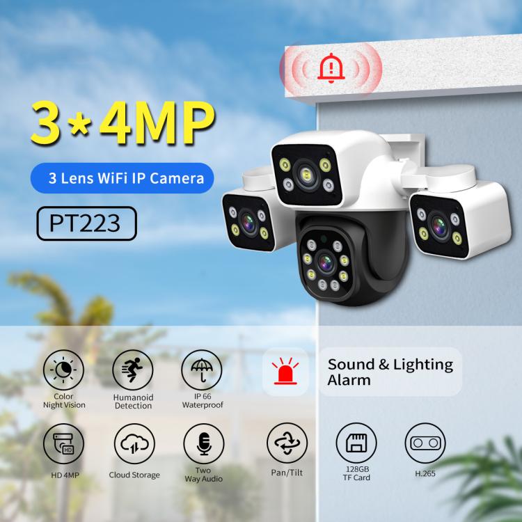 Escam PT223 IP Camera 3x4MP WiFi HD Motion Detection