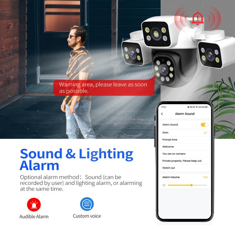 Escam PT223 IP Camera 3x4MP WiFi HD Motion Detection
