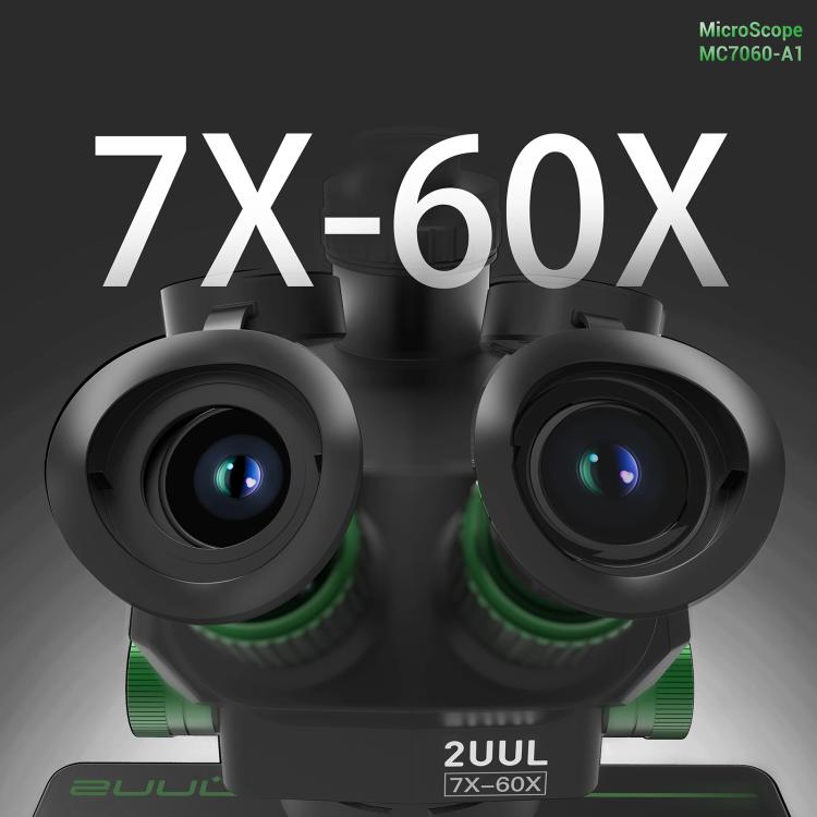 2uul MC7060-A1 Microscopio Trinocular 7-60X Zoom Profesional