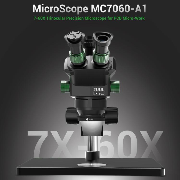 2uul MC7060-A1 Microscopio Trinocular 7-60X Zoom Profesional