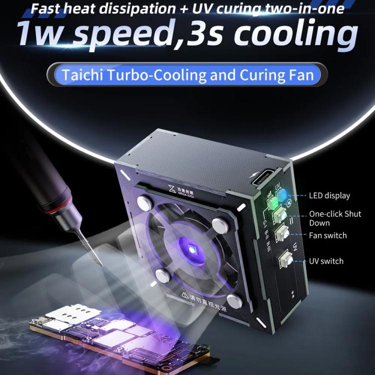 Mega-Idea 2en1 Ventilador Curado UV 10000 RPM Portátil