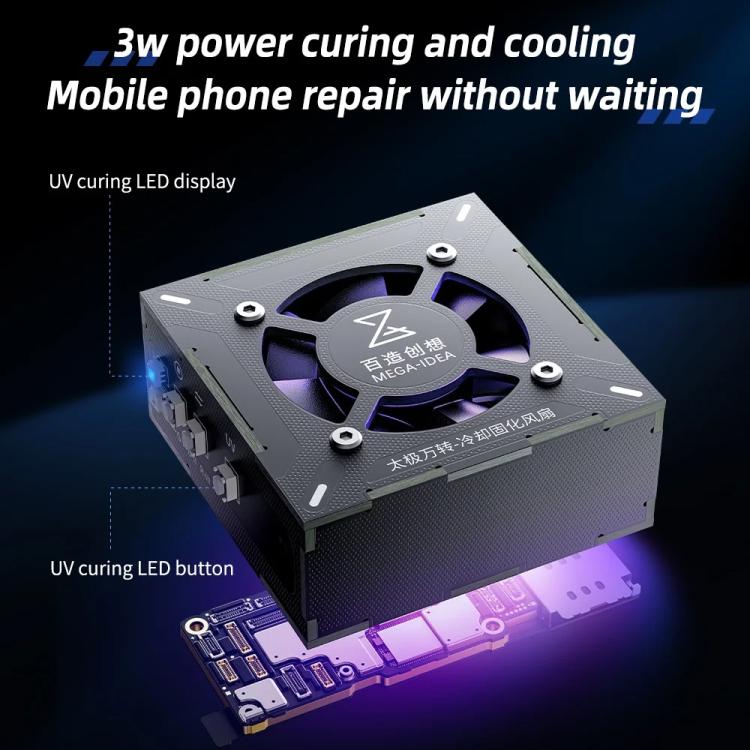 Mega-Idea 2en1 Ventilador Curado UV 10000 RPM Portátil