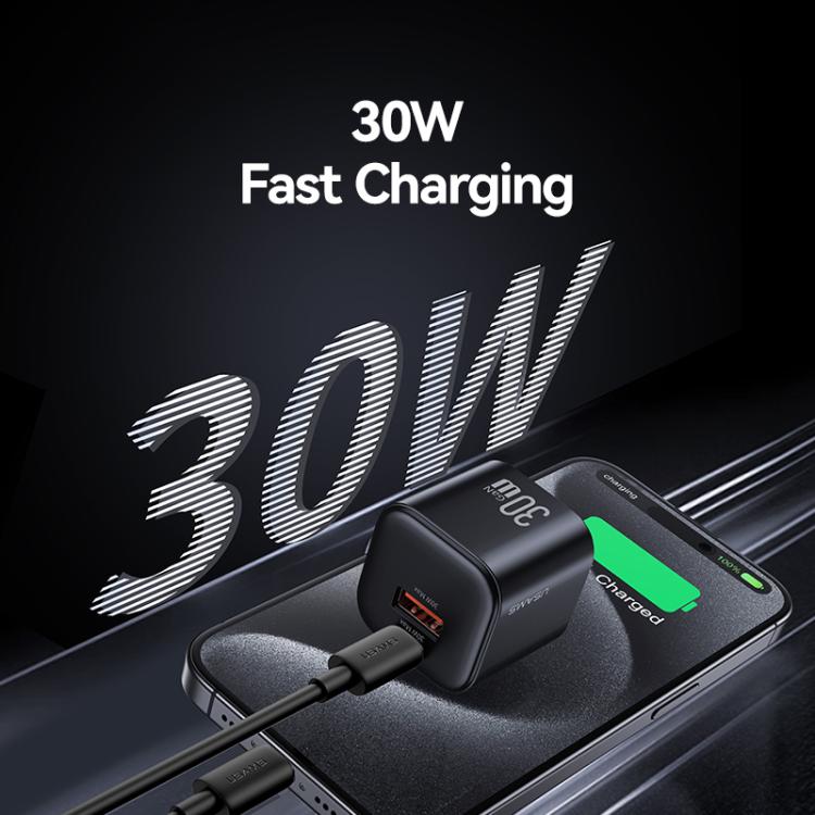 USAMS CC270 Cargador GaN 30W USB C y USB A Doble Puerto by USAMS