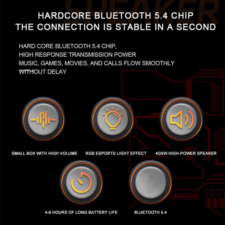 DK08 Altavoz Bluetooth Portátil Pantalla LED RGB 5.4