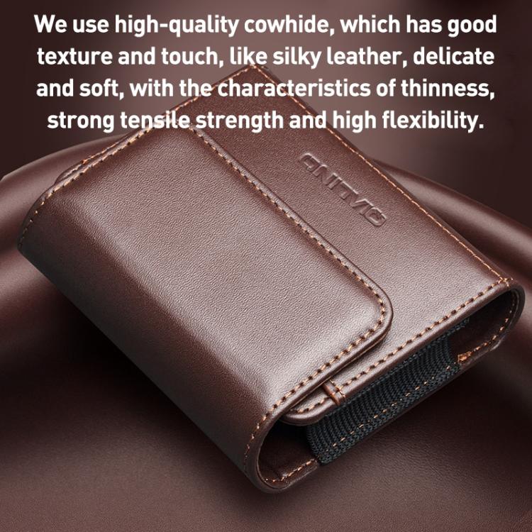 QIALINO Funda Universal Cuero Genuino Con Clip Cinturón