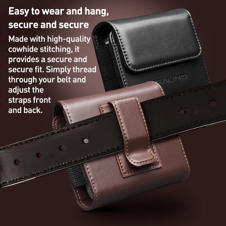 QIALINO Funda Universal Cuero Genuino Con Clip Cinturón