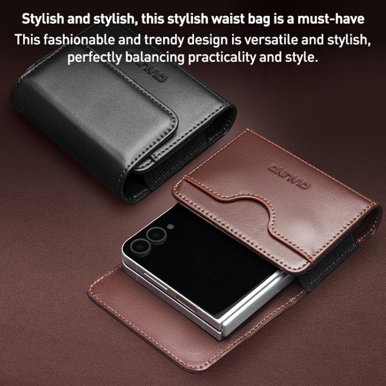 QIALINO Funda Universal Cuero Genuino Con Clip Cinturón