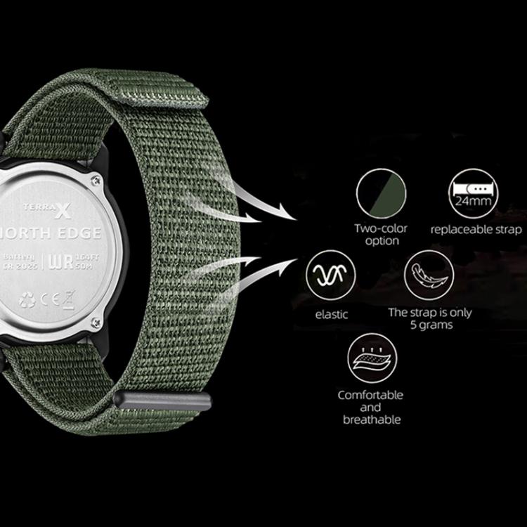 North Edge TERRAX Reloj Hombre 5 ATM Esfera Luminosa Nylon