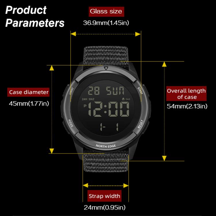North Edge TERRAX Reloj Hombre 5 ATM Esfera Luminosa Nylon