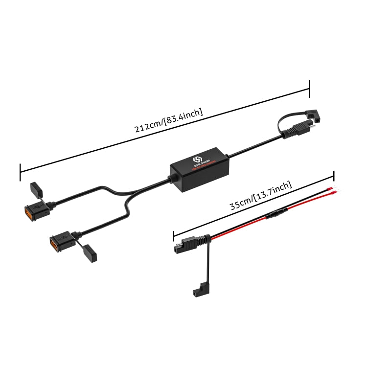 WUPP CS-1186A1 Cargador USB Dual Carga Rápida Motocicleta