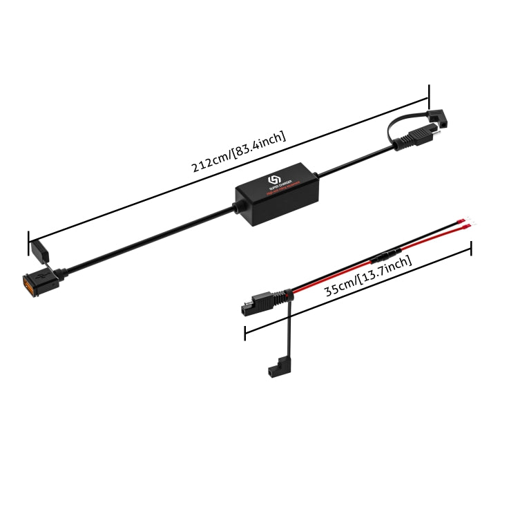 WUPP CS-1186B1 Cargador Motocicleta USB Rápido QC2.0