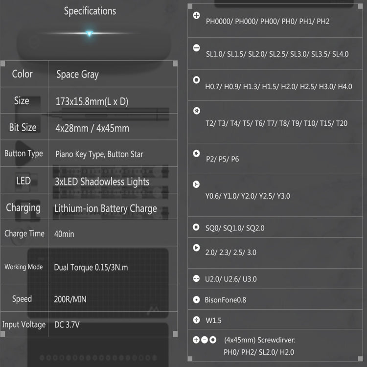 Xiaomi WOWSTICK 1F+ Destornillador Eléctrico Inalámbrico 8h de Uso LED 69 en 1