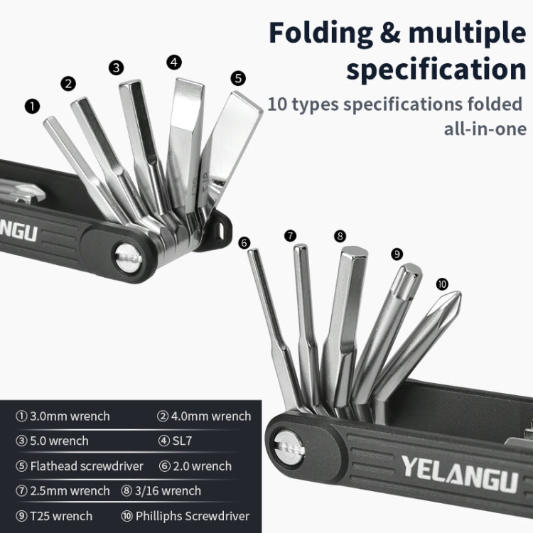 YELANGU 10 En 1 Destornillador Multifuncional Plegable
