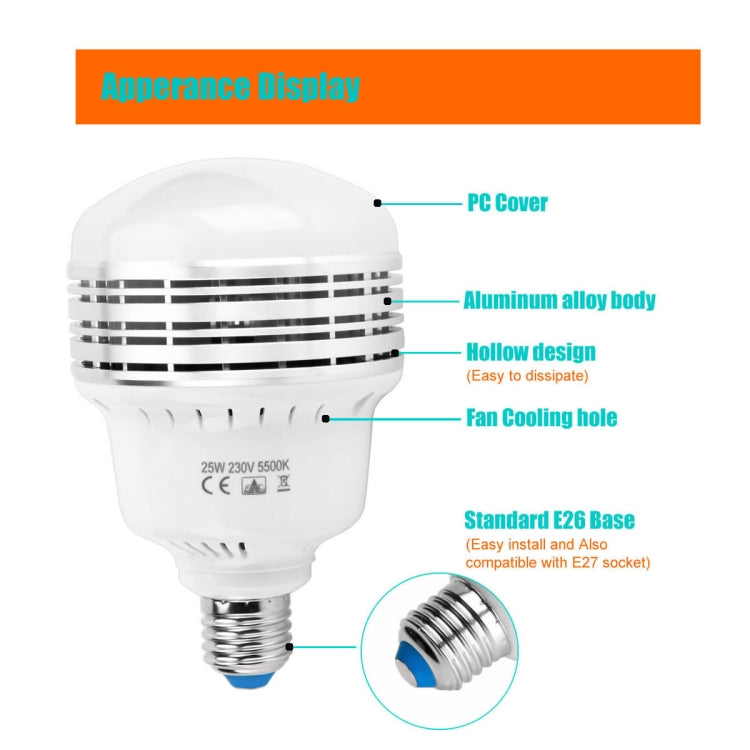 MANTOO PGL25 Bombilla LED Fotografía Profesional 2990LM