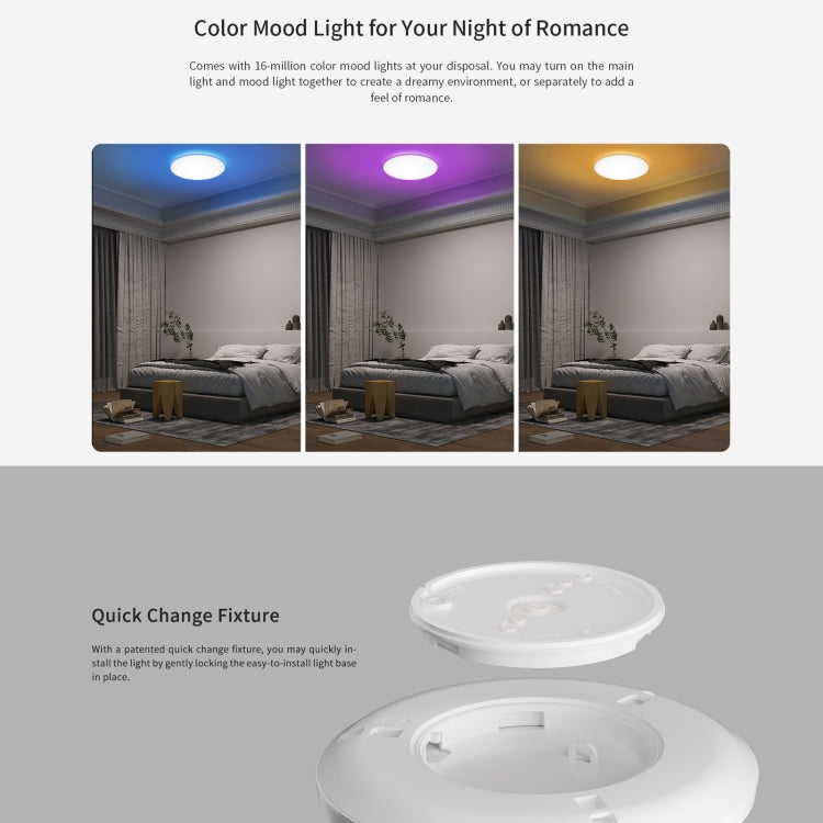 Yeelight Lámpara De Techo LED Inteligente Ultrafina 30 Cm RGB 16 Millones