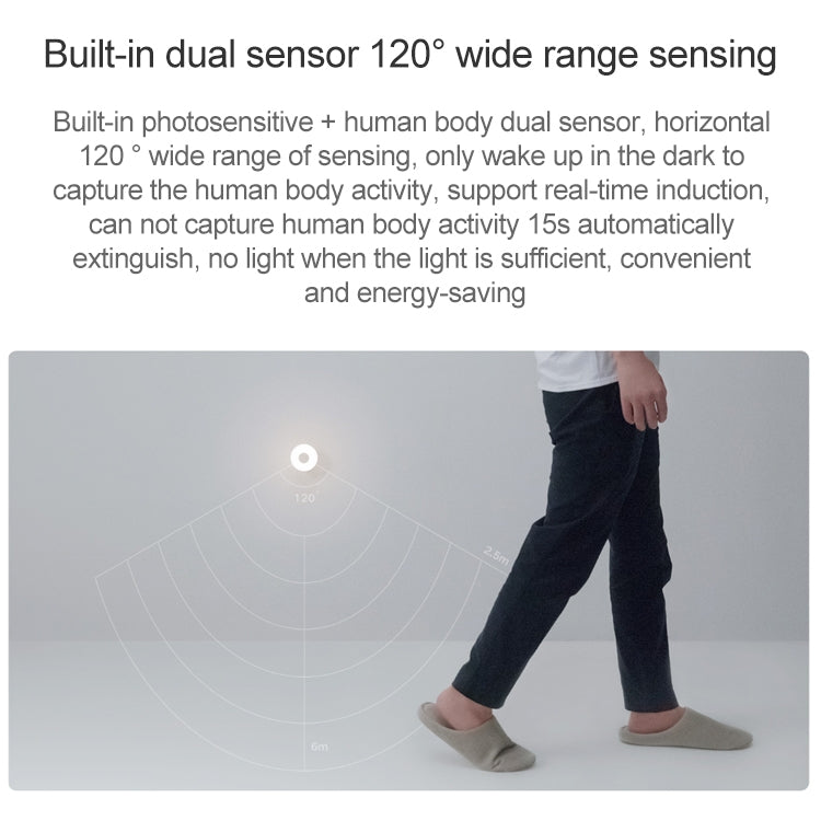 Xiaomi Mjia Luz Nocturna LED Ahorro Energía 360° Sensor Dual