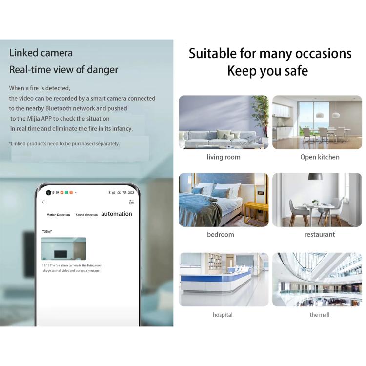 Xiaomi Mijia CA1001 Alarma de Incendio Inteligente con APP Control y Detección de Humo