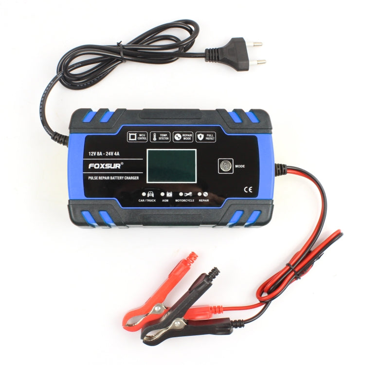 FOXSUR Cargador AGM 12V24V Enchufe UE Carga 3 Etapas