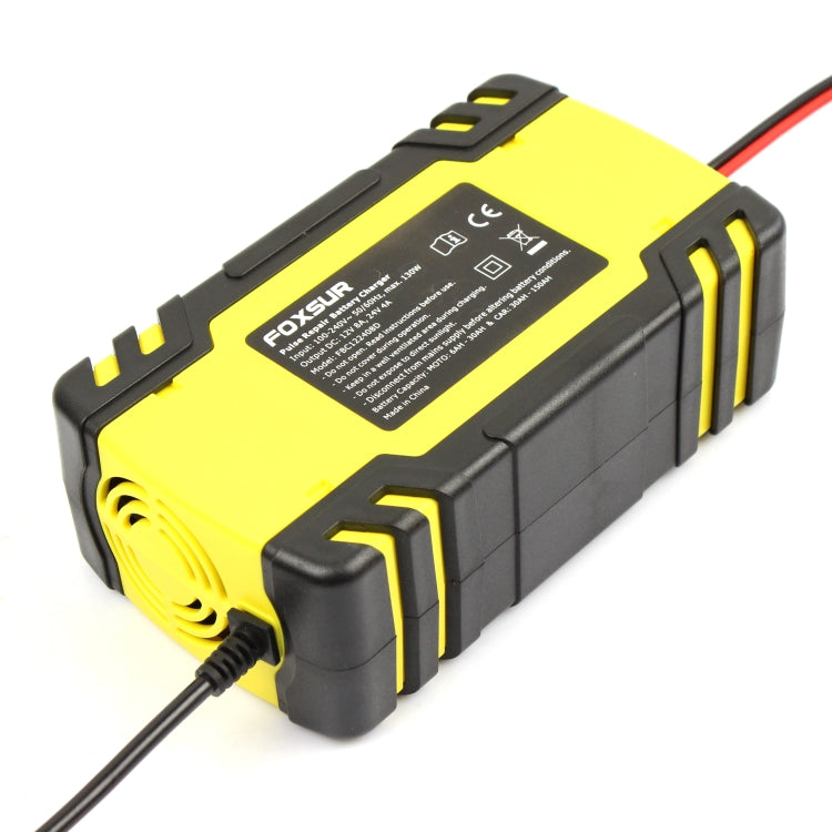 FOXSUR Cargador AGM 12V-24V Enchufe UE Carga Automática