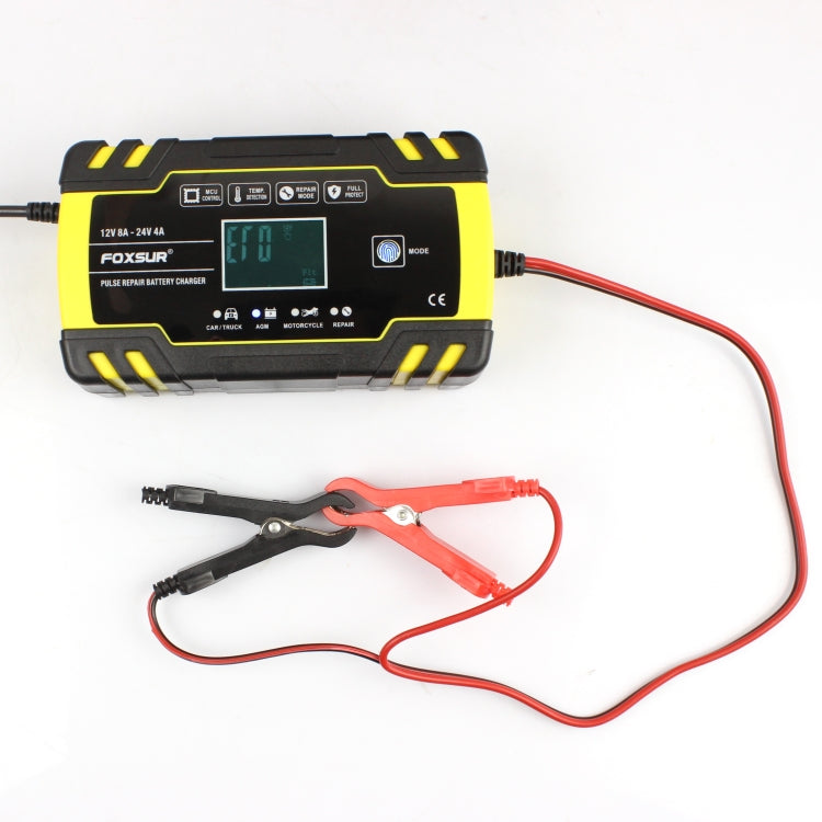 FOXSUR Cargador AGM 12V-24V Enchufe UE Carga Automática