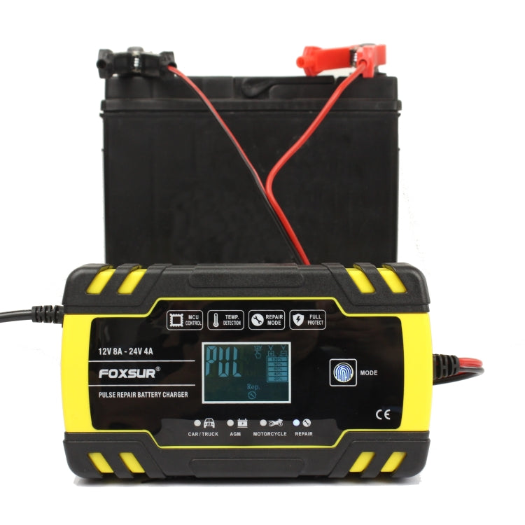 FOXSUR Cargador AGM 12V-24V Enchufe UE Carga Automática