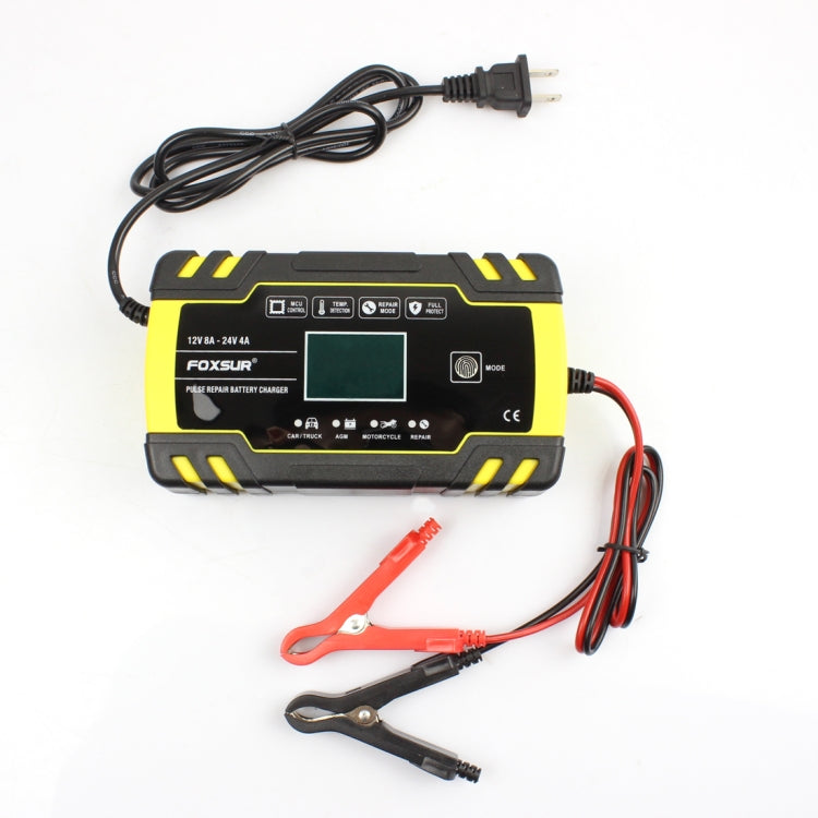 FOXSUR Cargador AGM 12V-24V Enchufe UE Carga Automática
