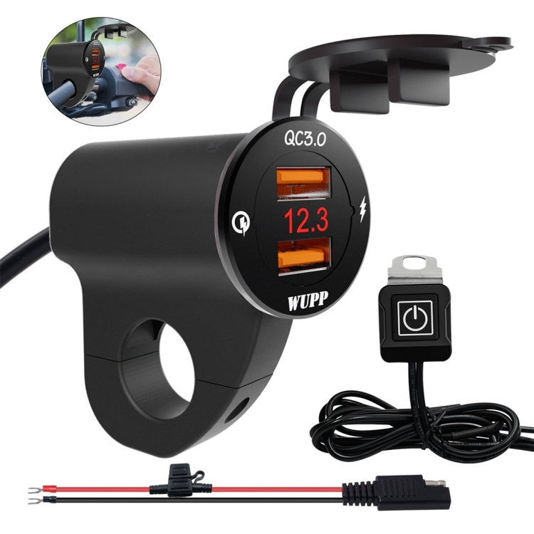 WUPP ZH-975A3 Cargador Para Motocicleta USB QC3 Voltímetro