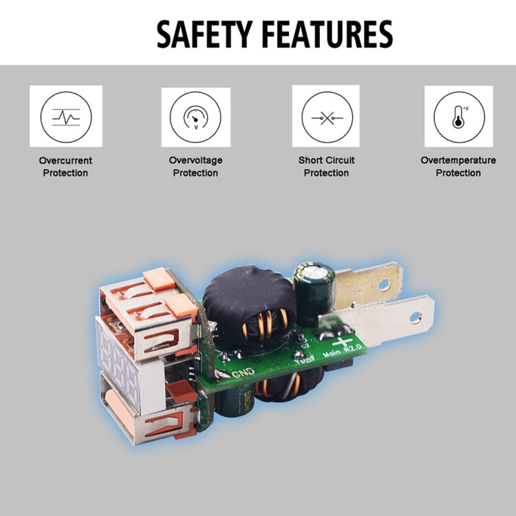 WUPP ZH-975A3 Cargador Para Motocicleta USB QC3 Voltímetro