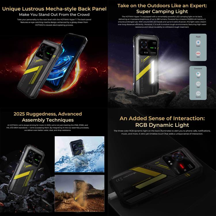 HOTWAV Hyper 7 Teléfono Resistente 8GB+256GB 10800mAh 5G by HOTWAV