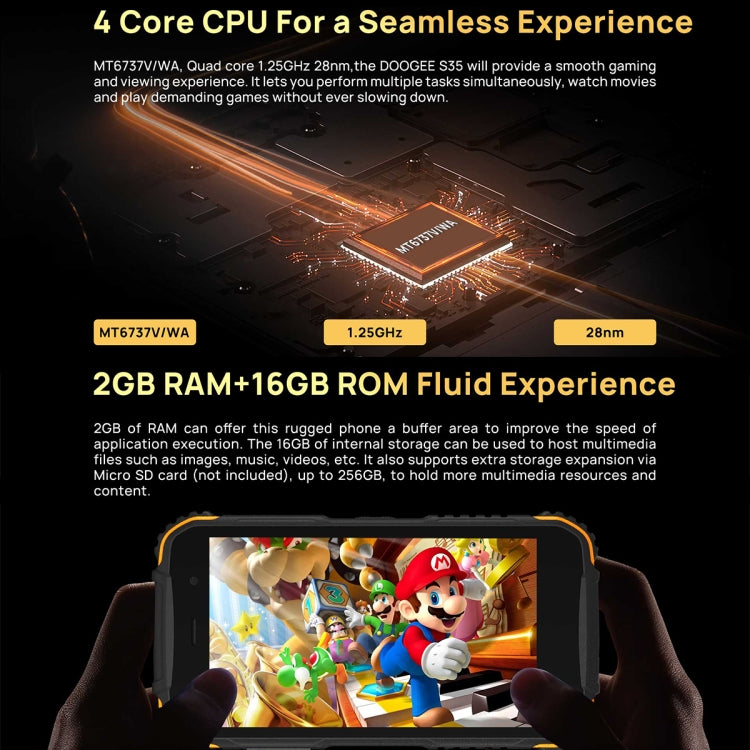 DOOGEE S35 Rugged Phone, 2GB+16GB