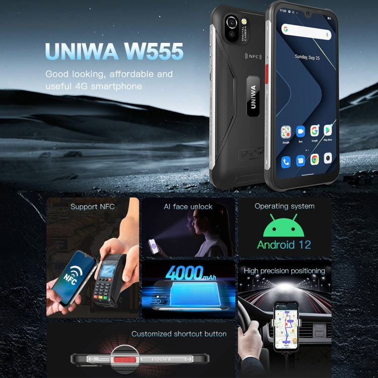 UNIWA W555 Teléfono 3GB+32GB IP68 Resistente by UNIWA